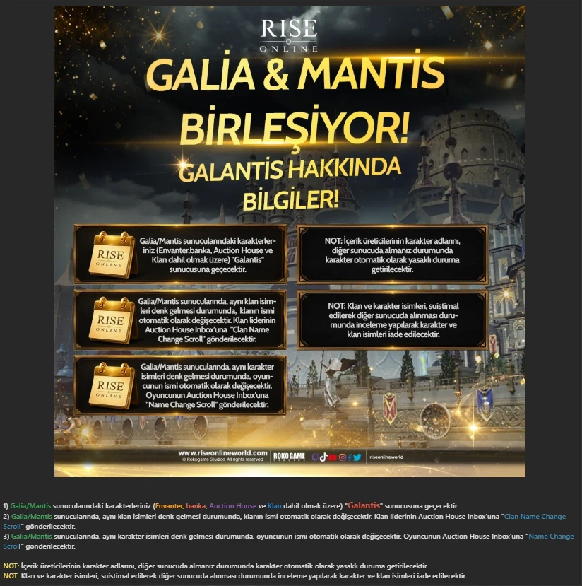 Galia ve Mantis sunucuları Galantis olarak birleşiyor duyurusu